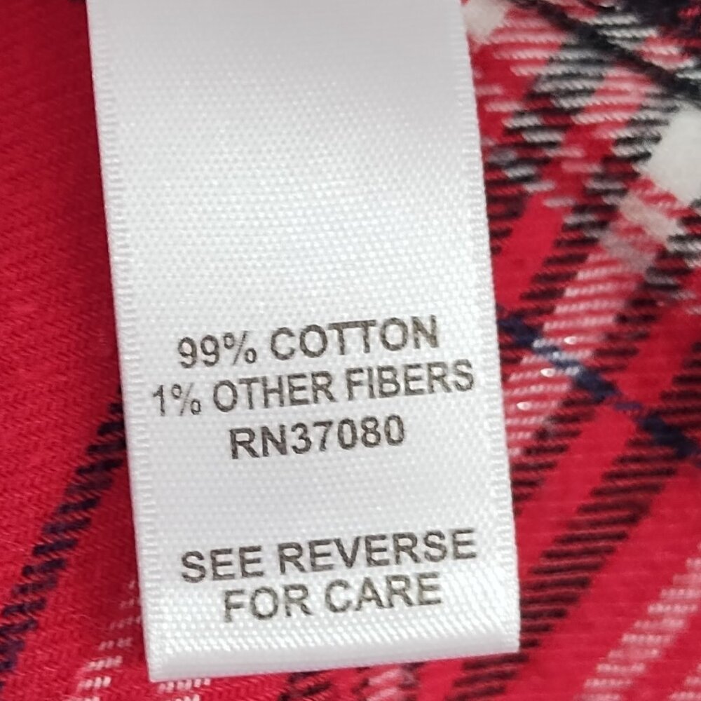 Cato Women's Red Plaid Long-Sleeve Half Button Flannel Tunic Length Size M - Picture 7 of 11